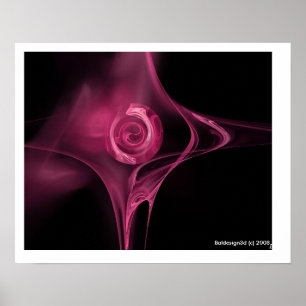 Poster ROSE FRACTAL , rose antique