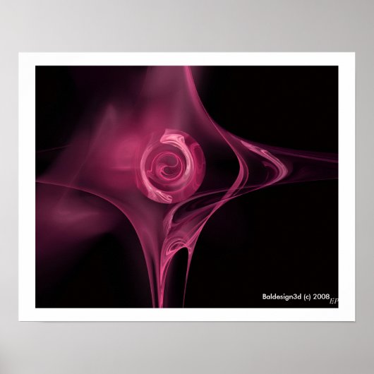 Poster ROSE FRACTAL , rose antique (Devant)