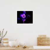Poster ROSE FRACTAL , rose bleu (Cuisine)