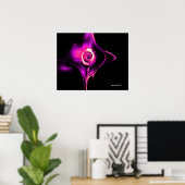 Poster ROSE FRACTAL, rose violet (Bureau à domicile)