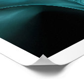 Poster ROSE FRACTAL, turquase bleue (Coin)