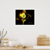 Poster ROSE FRACTALE, jaune marron (Cuisine)