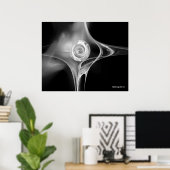 Poster ROSE FRACTALE, noir et blanc (Bureau à domicile)