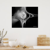 Poster ROSE FRACTALE, noir et blanc (Cuisine)