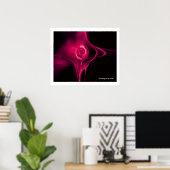 Poster ROSE FRACTALE, rose fuchsia (Bureau à domicile)