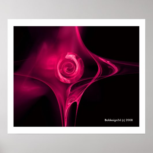Poster ROSE FRACTALE, rose fuchsia (Devant)