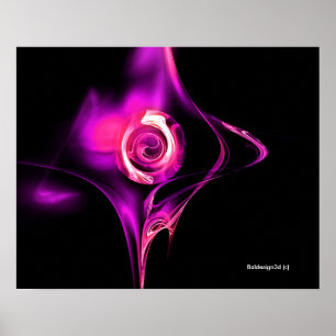 Poster ROSE FRACTALE , rose violet