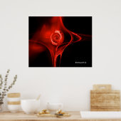 POSTER ROSE FRACTALE ROUGE EN NOIR (Cuisine)