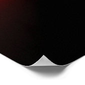POSTER ROSE FRACTALE ROUGE EN NOIR (Coin)