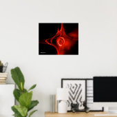 Poster ROSE FRACTALE, rouge, noir (Bureau à domicile)