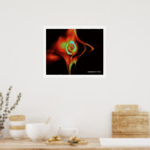 Poster ROSE FRACTALE, rouge vert bleu (Cuisine)