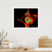 Poster ROSE FRACTALE, rouge vert bleu (Cuisine)