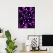 Poster Rose fractale violette (Bureau à domicile)