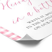 Poster Rose Frais Du Message Du Marché Dans Une Bouteille (Coin)