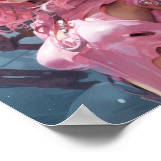 Poster rose futuriste - Dévoiler l'énigme (Coin)