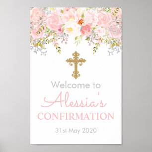 Poster Rose Garden Girl Confirmation Bienvenue