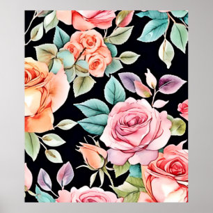 Poster Rose Garden Motif Design