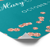 Poster Rose Gold 80e anniversaire Parties scintillant Con (Coin)