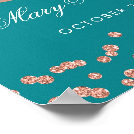 Poster Rose Gold 80e anniversaire Parties scintillant Con (Coin)