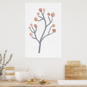 Poster Rose Gold Berry Branch Imprimer (Cuisine)