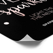 Poster Rose Gold & Black Glam Confetti Sparkler Envoyer (Coin)