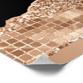 Poster Rose Gold Black Glam Tears Anniversaire Bienvenue (Coin)