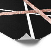 Poster Rose Gold Black Linear Triangle Abstrait Motif (Coin)
