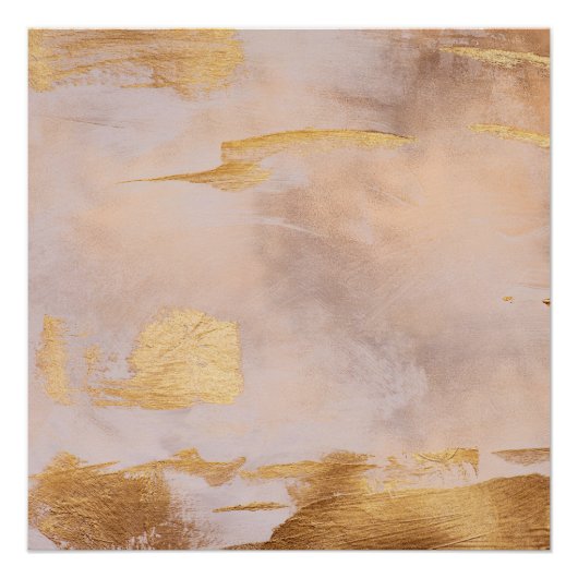 Poster Rose Gold Blush and Gold Texture (Devant)