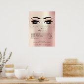 Poster Rose Gold Blush Maquillage Eyes Lashes Prix (Cuisine)