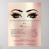 Poster Rose Gold Blush Maquillage Eyes Lashes Prix (Devant)