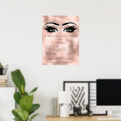 Poster Rose Gold Blush Maquillage Yeux Lashes Prix Blush (Bureau à domicile)