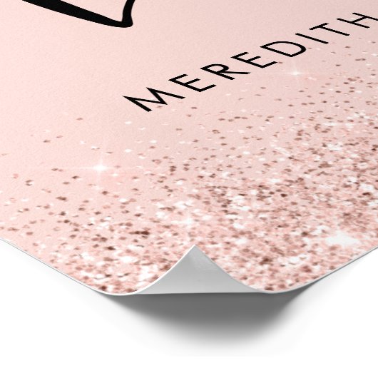 Poster Rose Gold Blush Parties scintillant Boss Lady Pers (Coin)