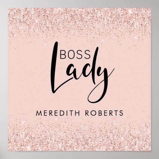 Poster Rose Gold Blush Parties scintillant Boss Lady Pers (Devant)