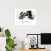 Poster Rose Gold Chic Photo Horizontale de Mariage de Bie (Bureau à domicile)