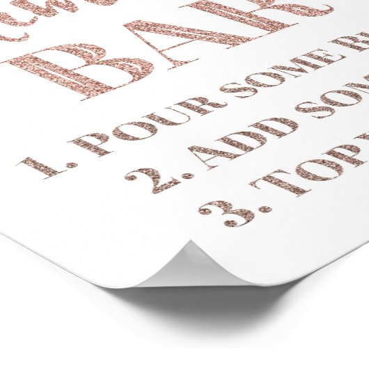 Poster Rose Gold Confetti Mimosa Bar Panneau Mariage (Coin)