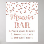 Poster Rose Gold Confetti Mimosa Bar Panneau Mariage (Devant)