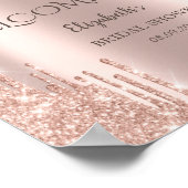 Poster Rose Gold Drips Brunch & Bubbly Enterrement de jeu (Coin)