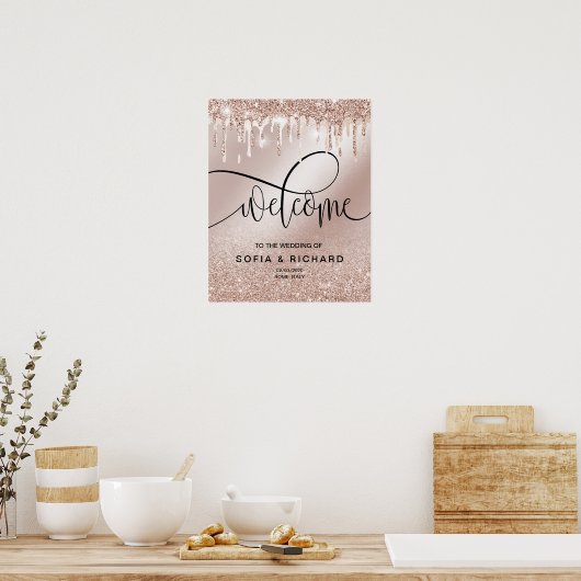 Poster Rose Gold Drives Glittering Calligraphy (Cuisine)