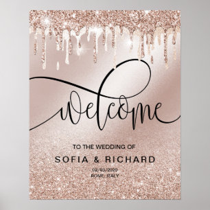Poster Rose Gold Drives Glittering Calligraphy