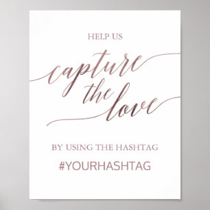 Poster Rose Gold Élégant Calligraphie Capturer L'Amour