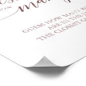 Poster Rose Gold Élégant Calligraphie Devinez Combien de (Coin)