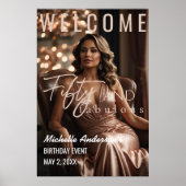 Poster Rose Gold Elégant Cinquante et Fabuleux (Devant)