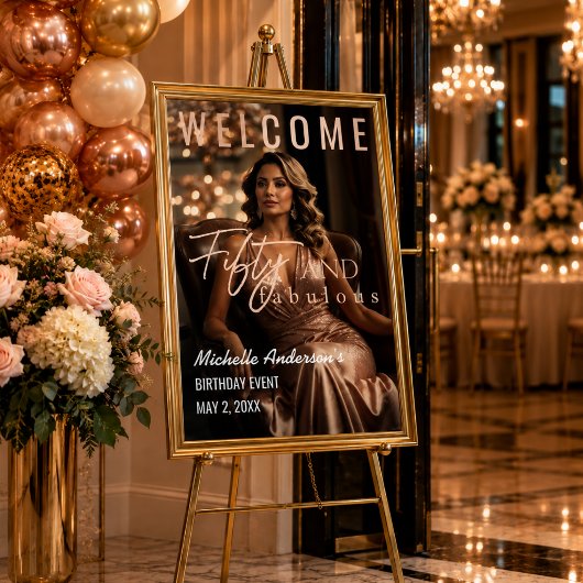 Poster Rose Gold Elégant Cinquante et Fabuleux