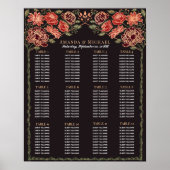 Poster Rose Gold Enchanted Jardin Mariage Seating Chart (Devant)