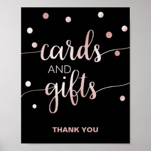 Poster Rose Gold et Noir   Cartes et Cadeaux Confetti Gla