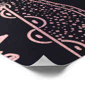 Poster Rose Gold Eye Mandala Black Design (Coin)