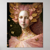 Poster Rose Gold Fairy Fae Femme Imaginaire Art (Devant)