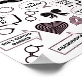 Poster Rose Gold Fête des mariées Fun Party Imprimable Pr (Coin)