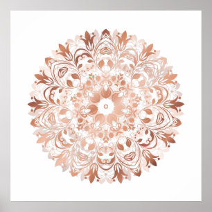 Poster Rose Gold Floral Mandala