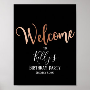 Poster Rose Gold Foil, signe d'accueil